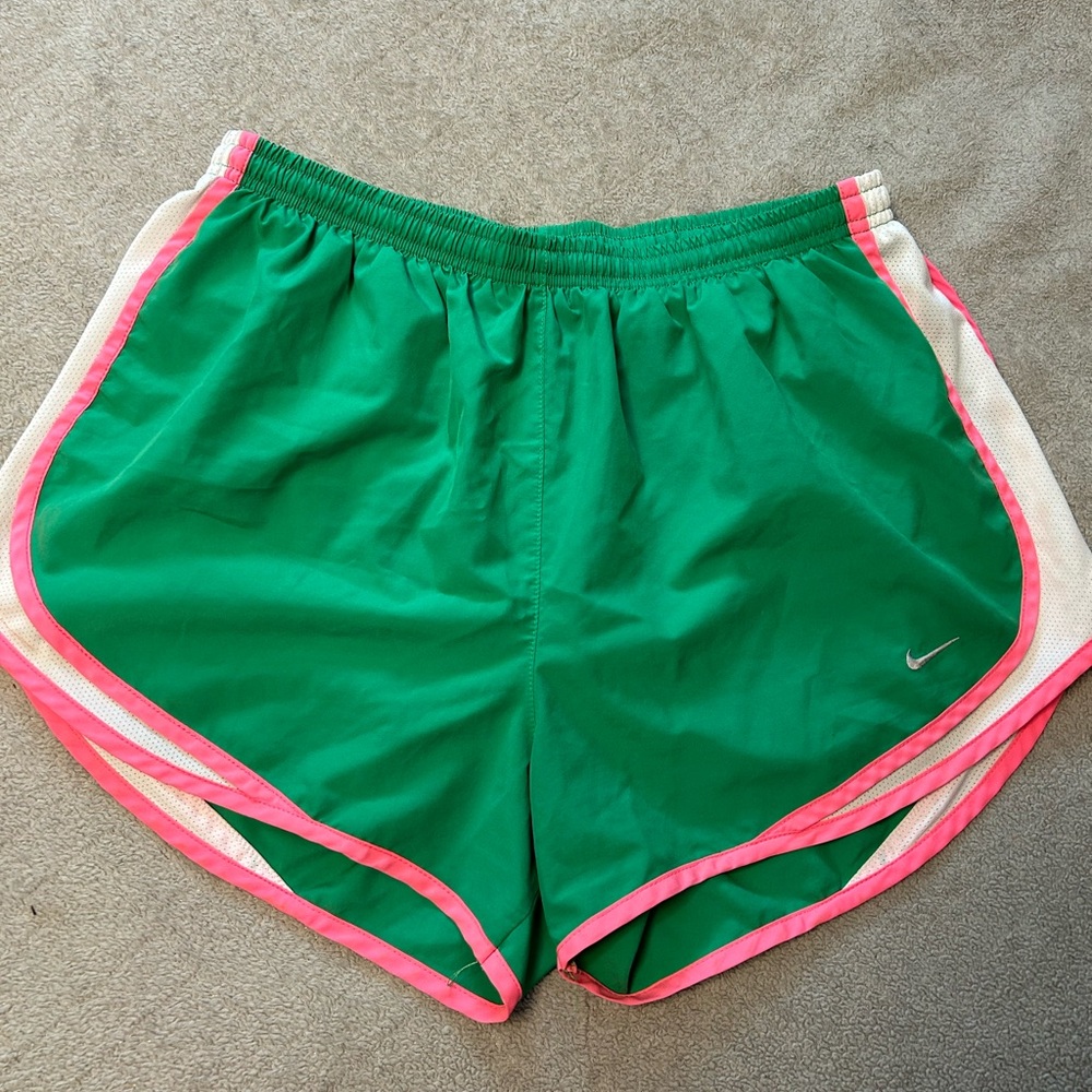 Nike Dri-Fit shorts pink and green size large